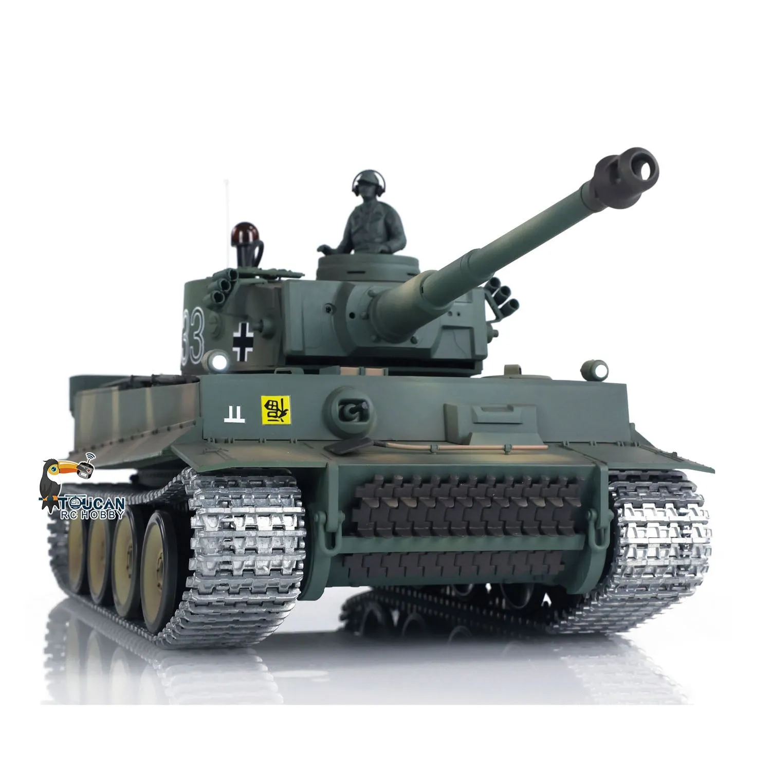 1:16 Henglong 7.0 German Tiger I RTR RC Tank 3818 S33 Metal Tracks Wheel Gearbox BB Shooting Infrared Battle Smoking 340 Rotating Turret