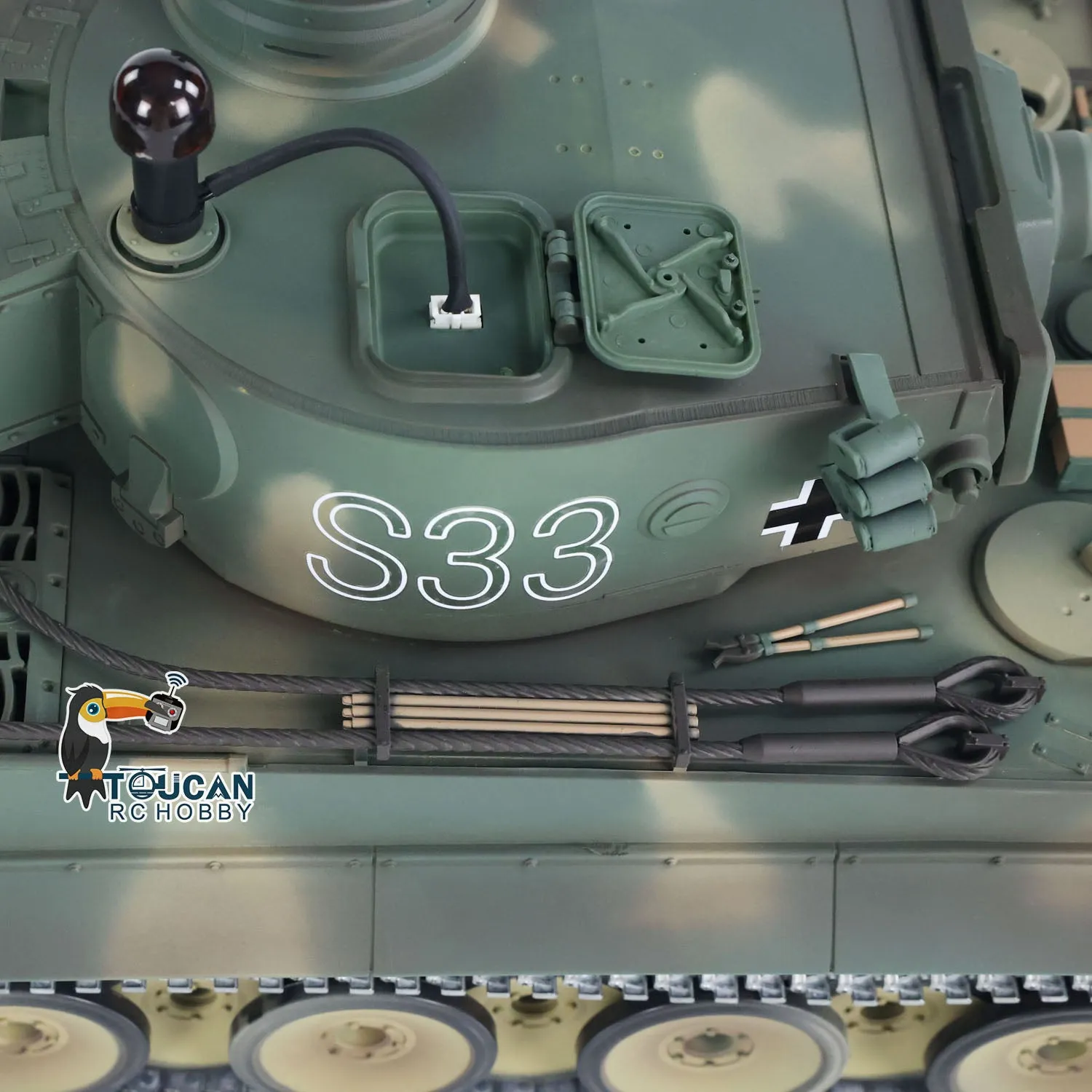 1:16 Henglong 7.0 German Tiger I RTR RC Tank 3818 S33 Metal Tracks Wheel Gearbox BB Shooting Infrared Battle Smoking 340 Rotating Turret