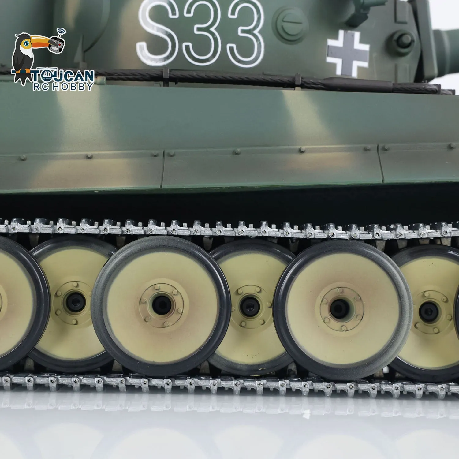 1:16 Henglong 7.0 German Tiger I RTR RC Tank 3818 S33 Metal Tracks Wheel Gearbox BB Shooting Infrared Battle Smoking 340 Rotating Turret