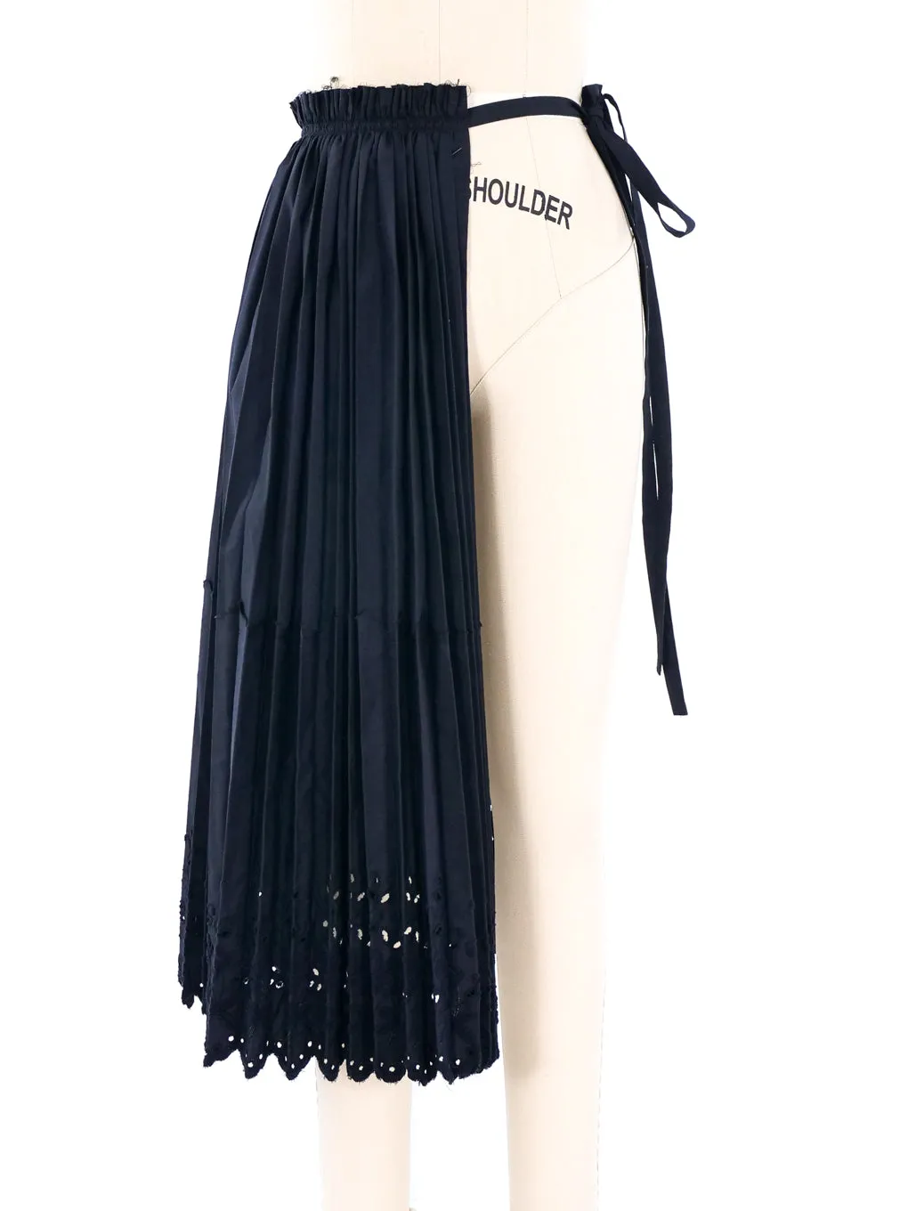 2002 Comme des Garcons Eyelet Pleated Apron Skirt