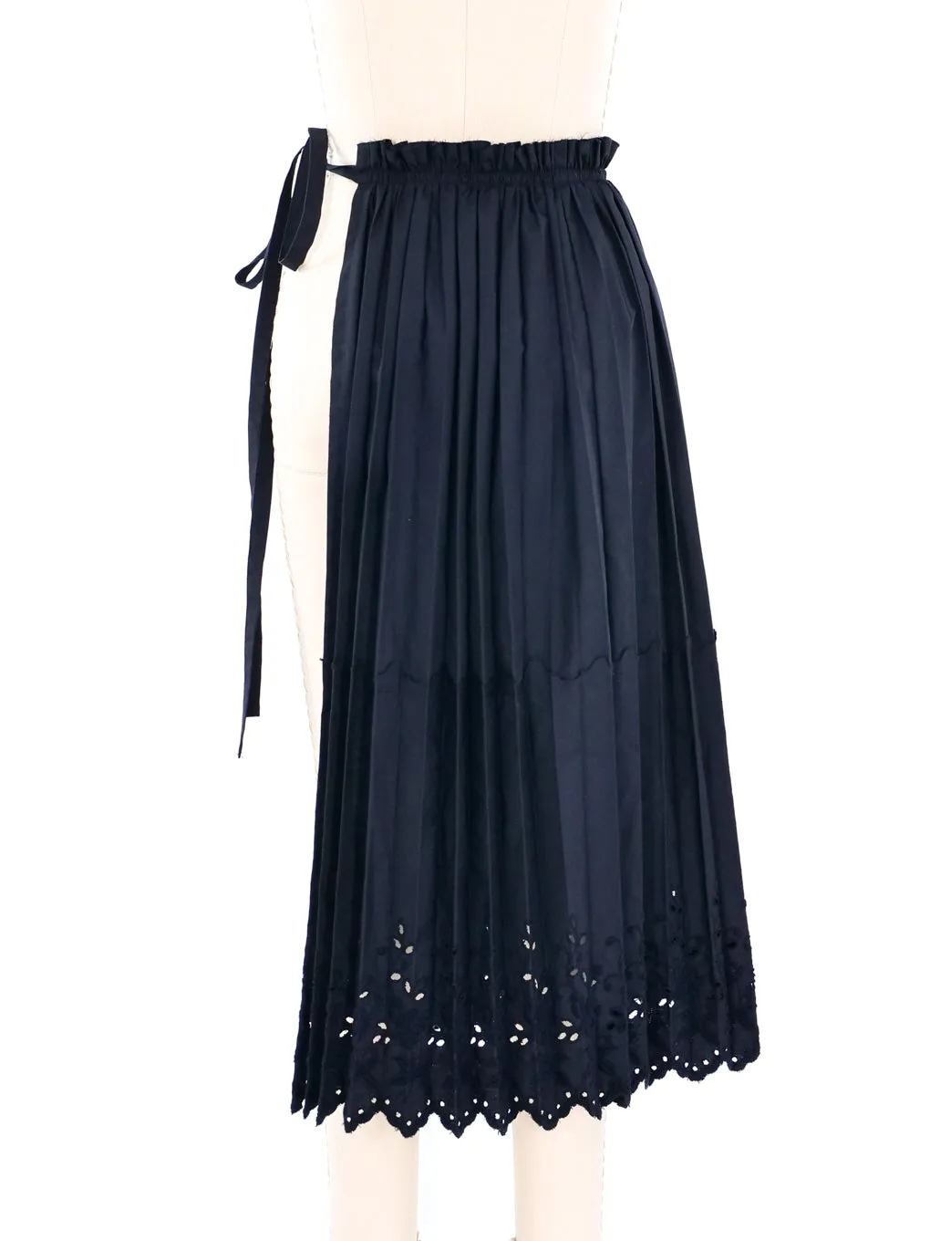 2002 Comme des Garcons Eyelet Pleated Apron Skirt
