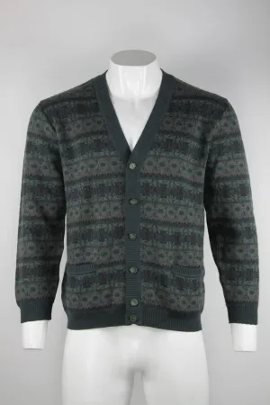 80s/90s fairisle style pattern cardigan - XL