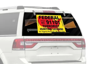 Anti-Terrorist Truck Window Decal