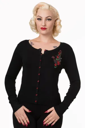 Banned Apparel - Rockabilly Polka Dot Anchor Cardigan