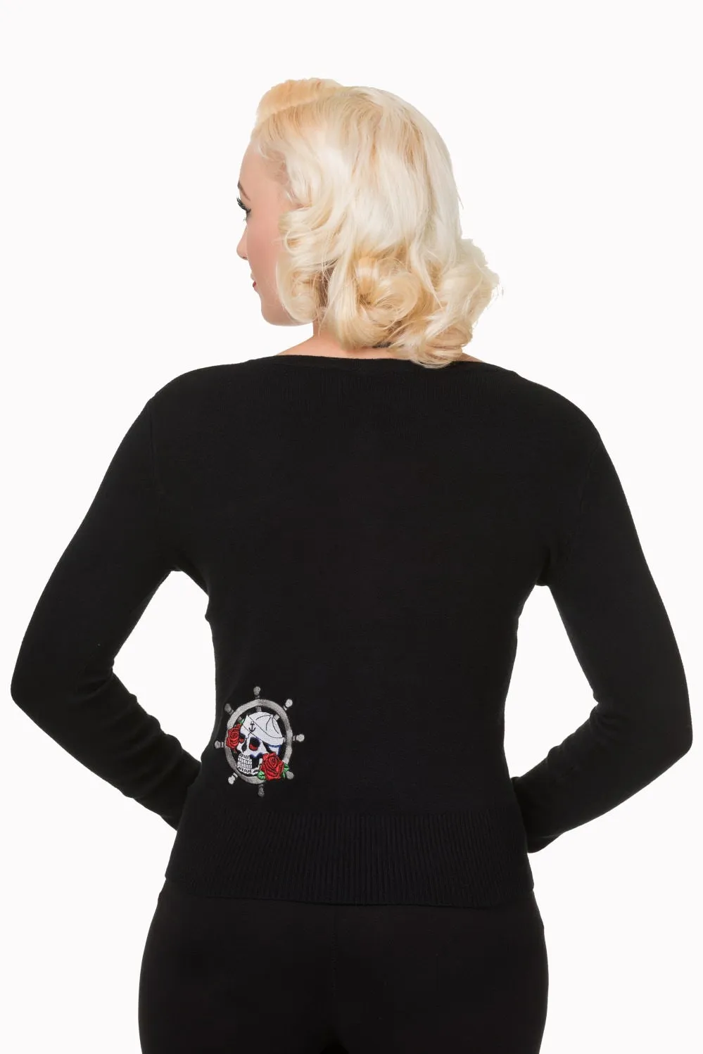 Banned Apparel - Rockabilly Polka Dot Anchor Cardigan