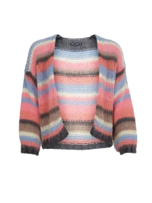 BCCASEY multi striped cardigan - Soft Coral