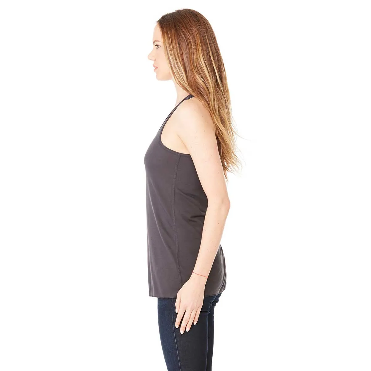 Bella   Canvas Women's Dark Grey Flowy Racerback Tank