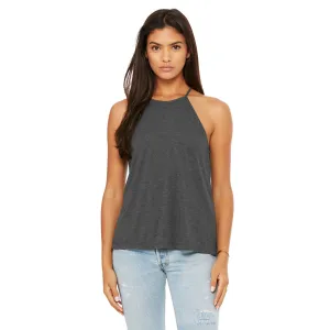 Bella   Canvas Women's Dark Grey Heather Flowy High Neck Tank