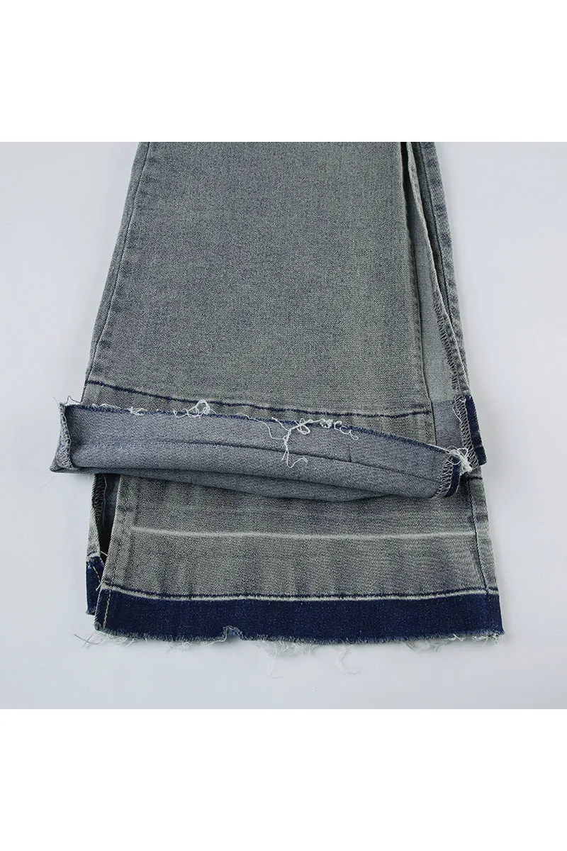 BQ3250 Halter Denim Tail Dress