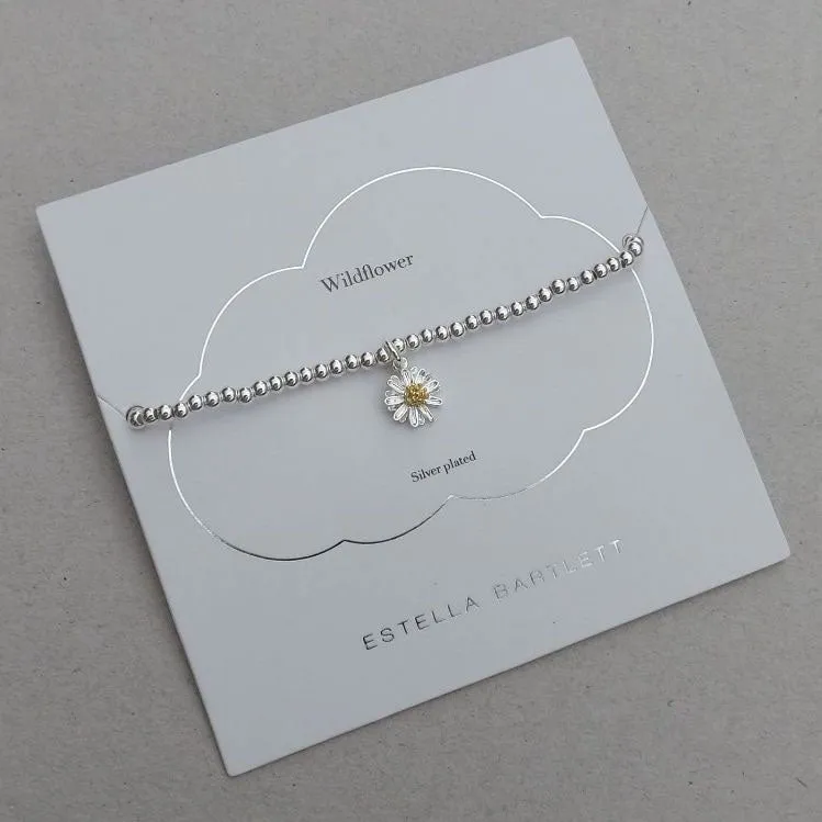 Bracelet with a wildflower charm in silver