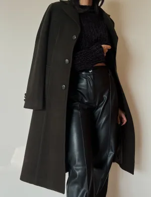 Brown Long Coat (98% Wool)