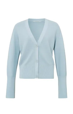 Cardigan with V-neck,buttons and long wide sleeves