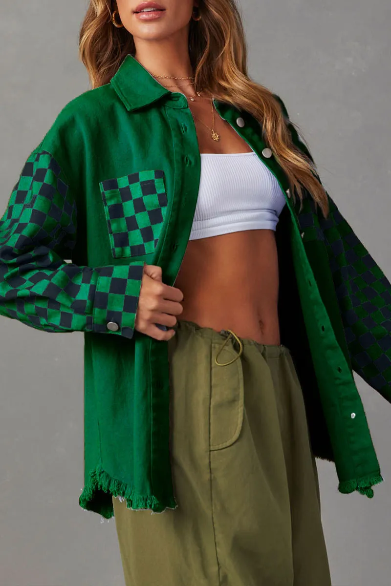 CK0369 Checker Denim Jacket