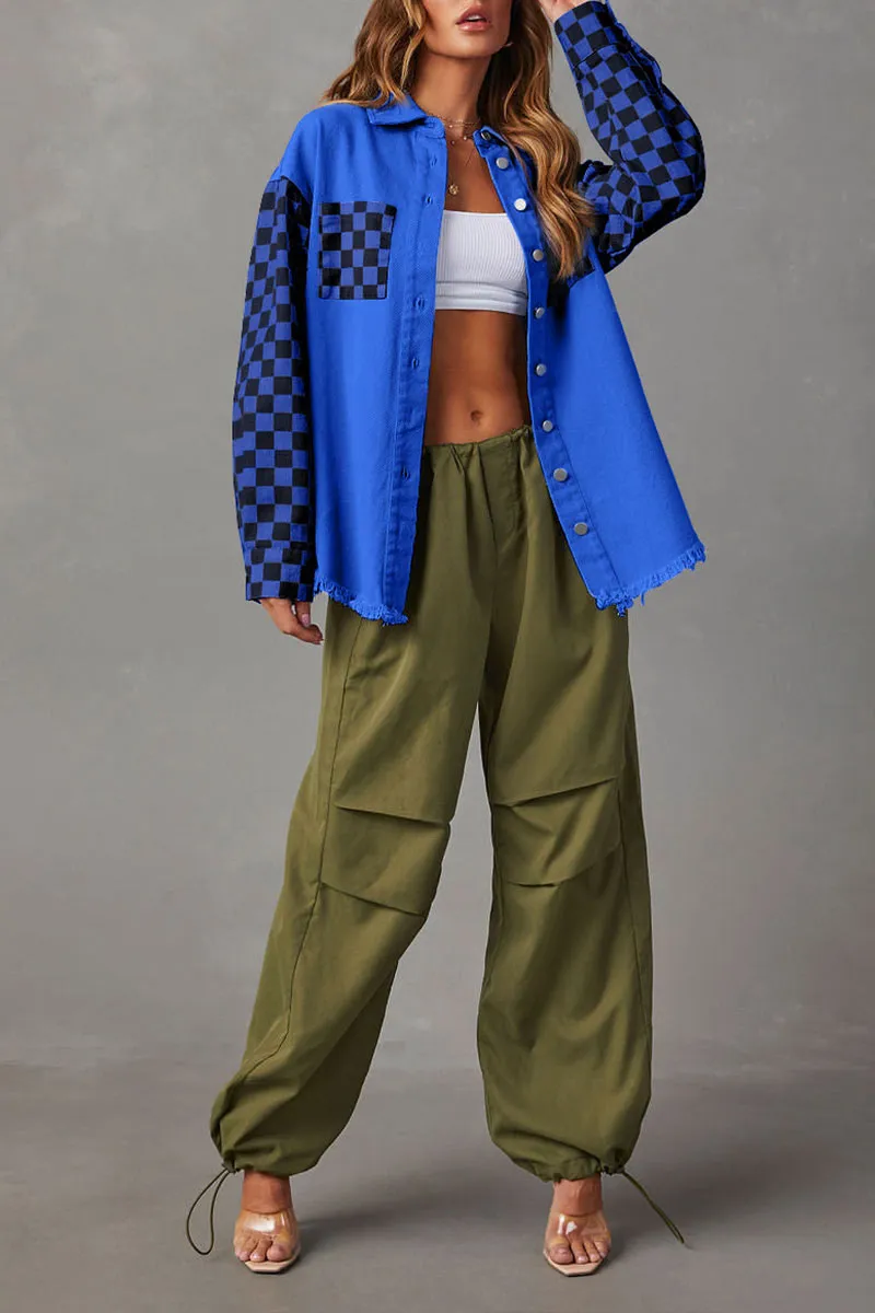CK0369 Checker Denim Jacket
