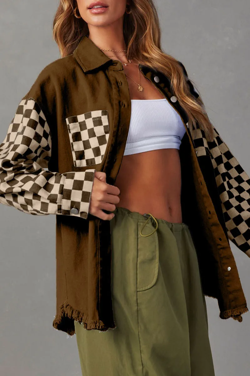 CK0369 Checker Denim Jacket