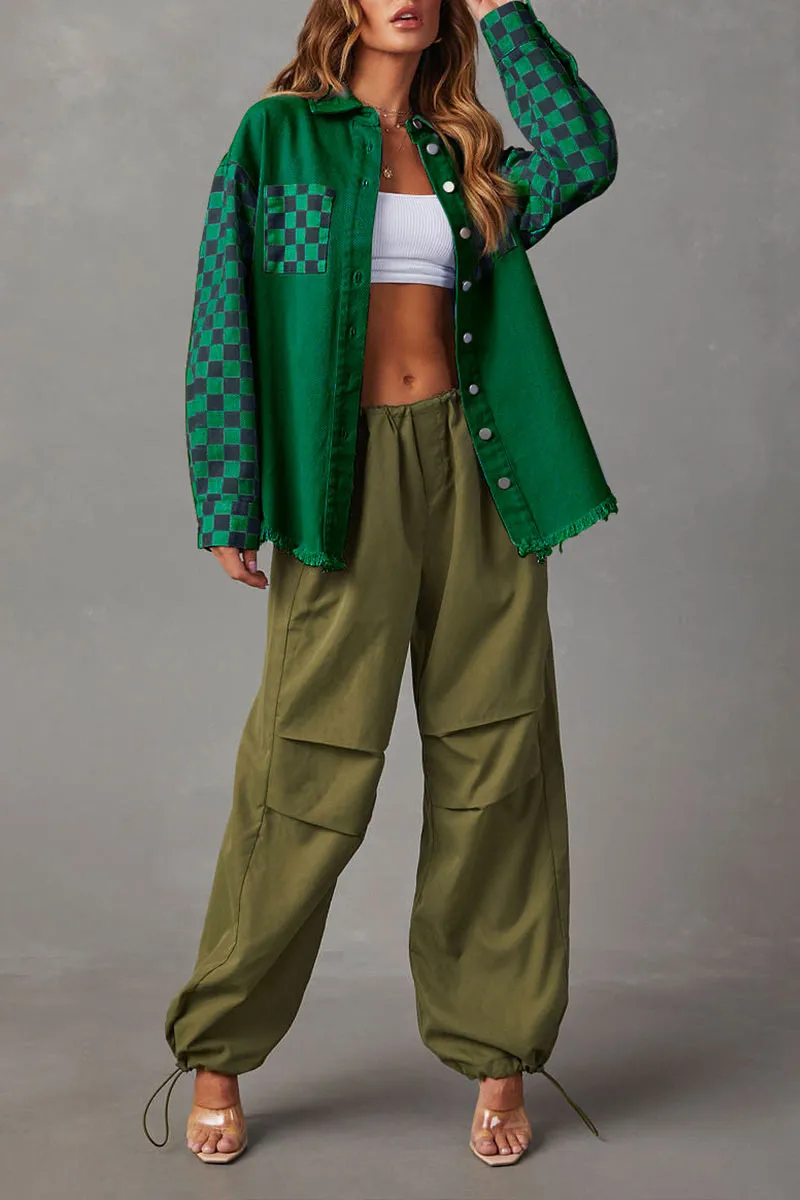 CK0369 Checker Denim Jacket