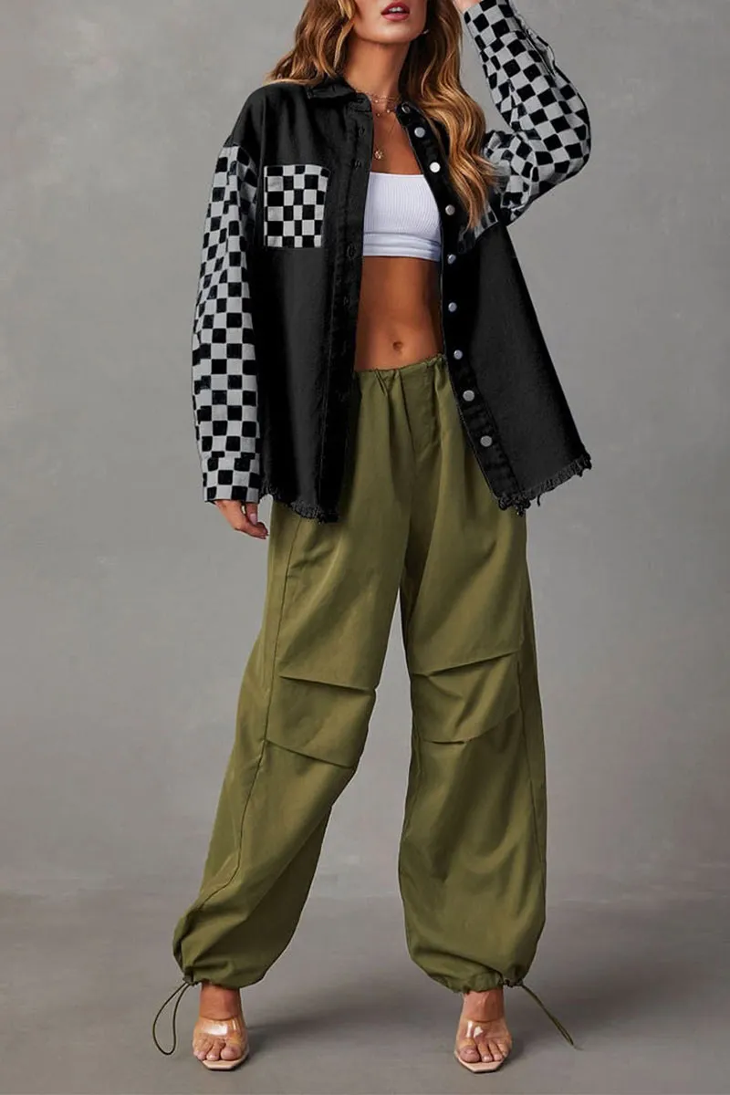 CK0369 Checker Denim Jacket