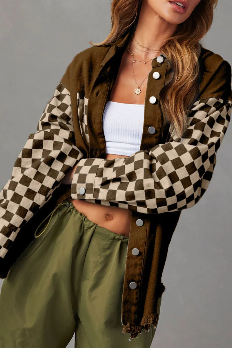 CK0369 Checker Denim Jacket