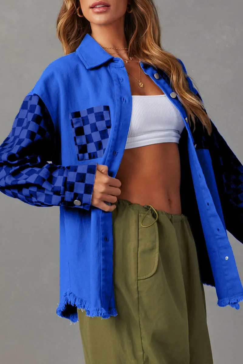 CK0369 Checker Denim Jacket