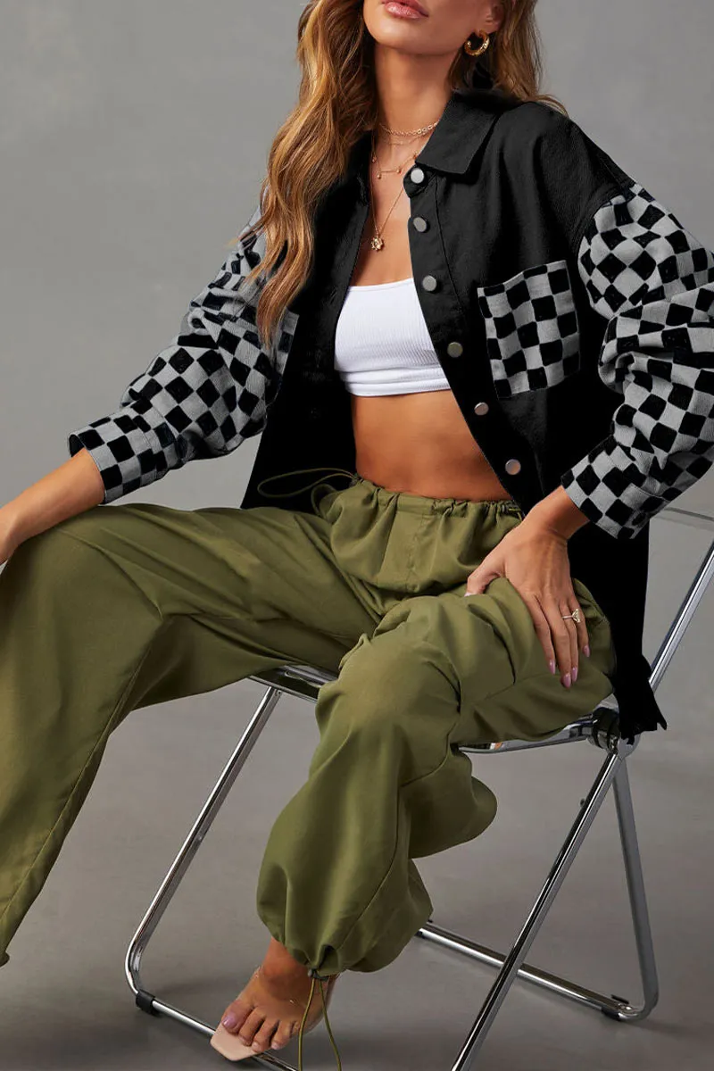 CK0369 Checker Denim Jacket