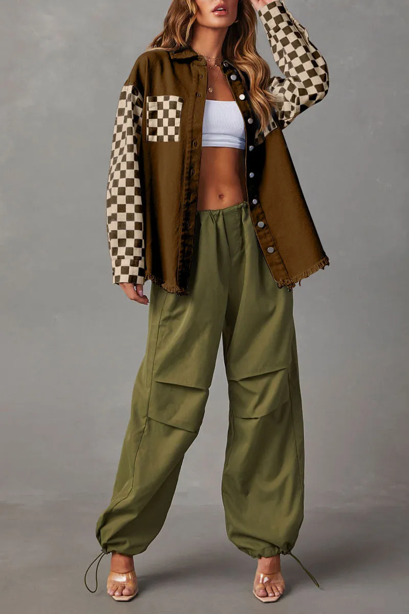 CK0369 Checker Denim Jacket