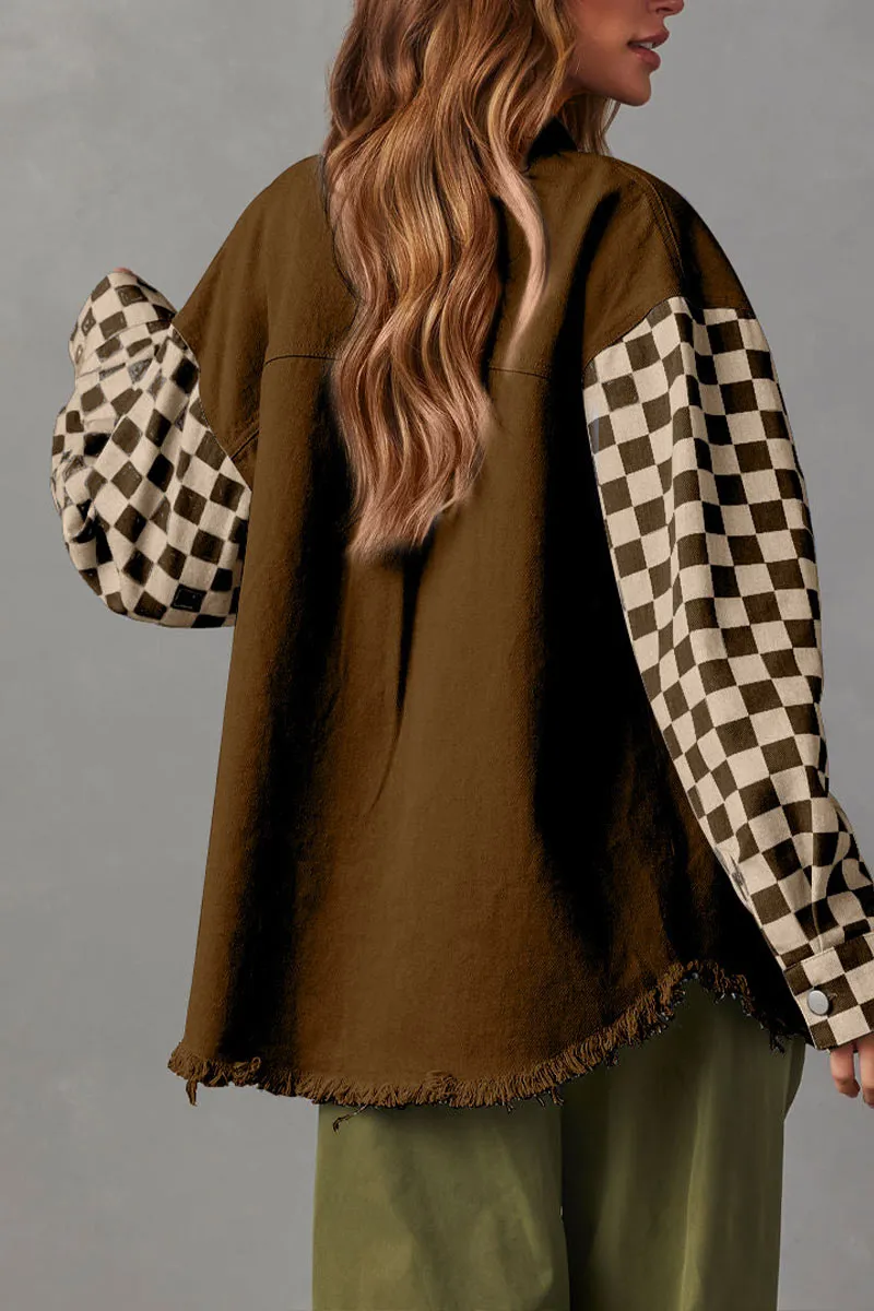 CK0369 Checker Denim Jacket