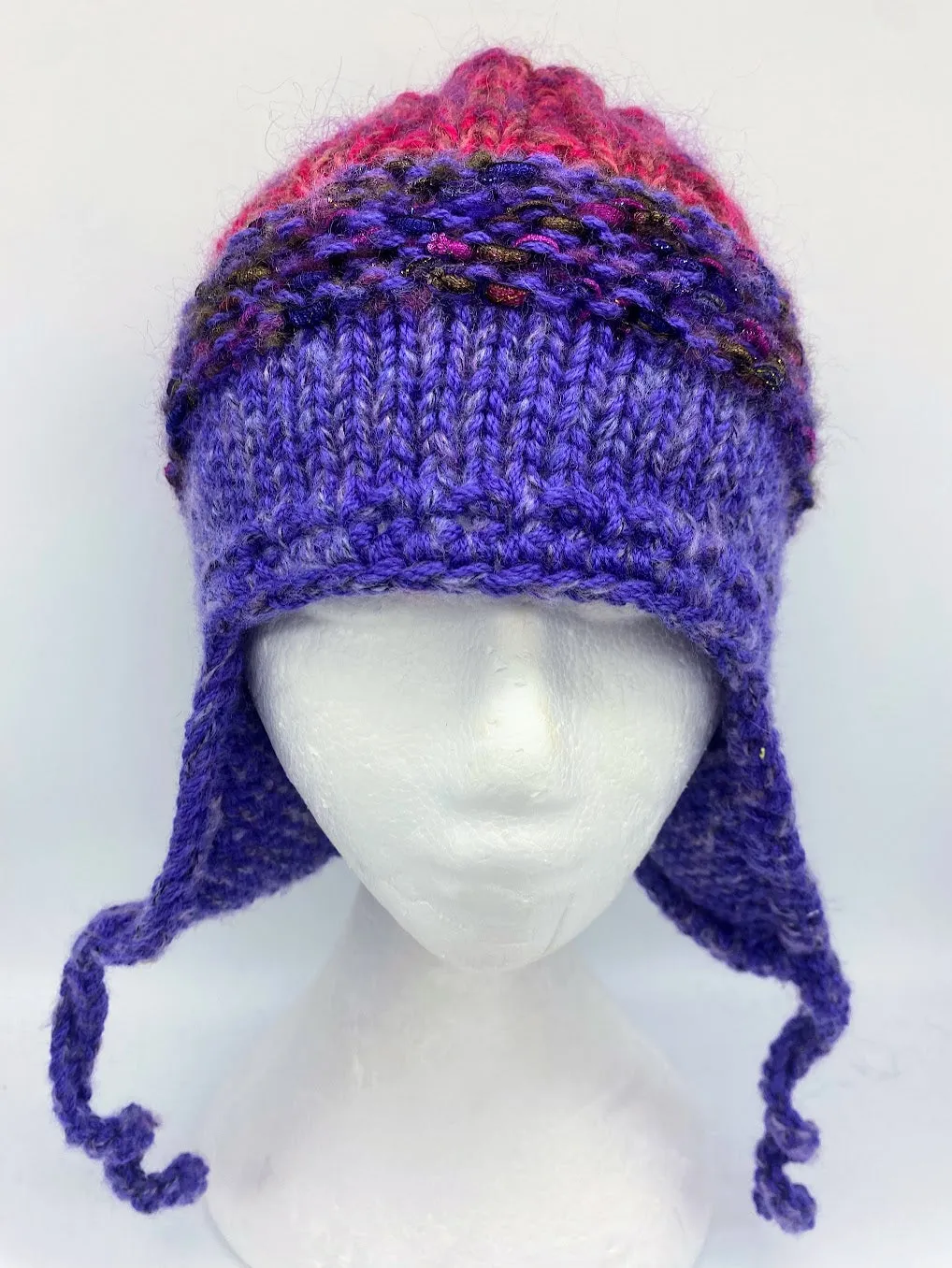 COASTAL BEANIE -Purple/Red-Medium/Large