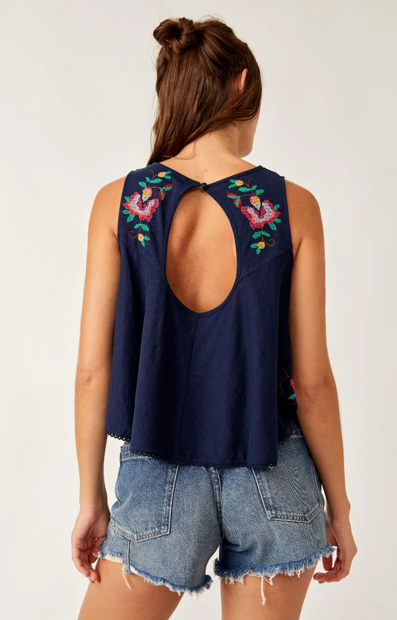 Cobalt Embroidered Tank