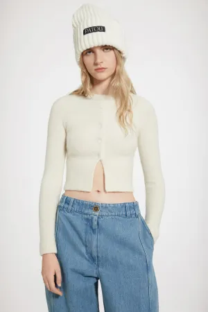 Cropped cardigan in sustainable alpaca blend