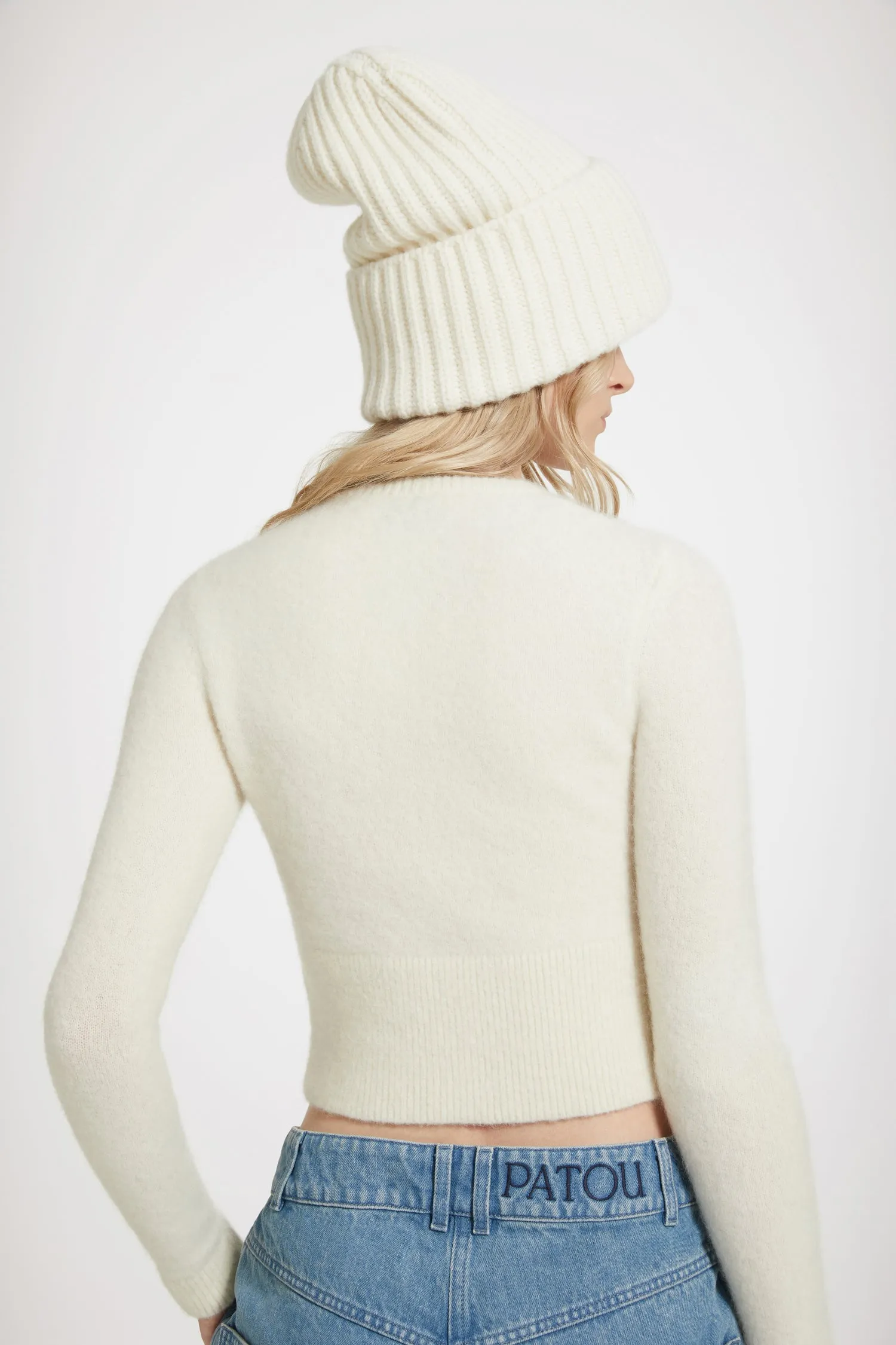 Cropped cardigan in sustainable alpaca blend
