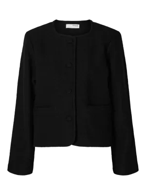 Darla Ls Knit Short Cardigan - Black