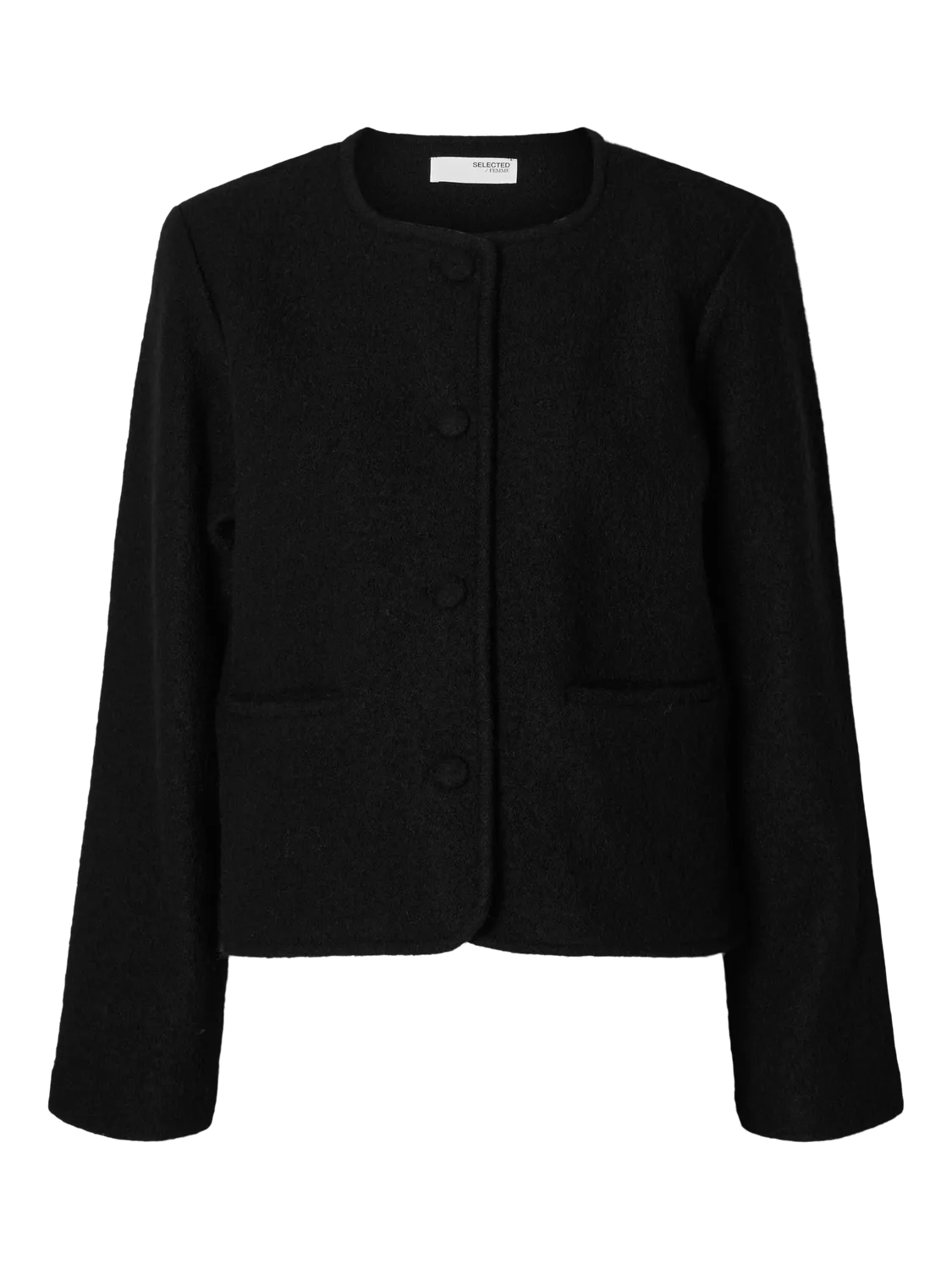 Darla Ls Knit Short Cardigan - Black