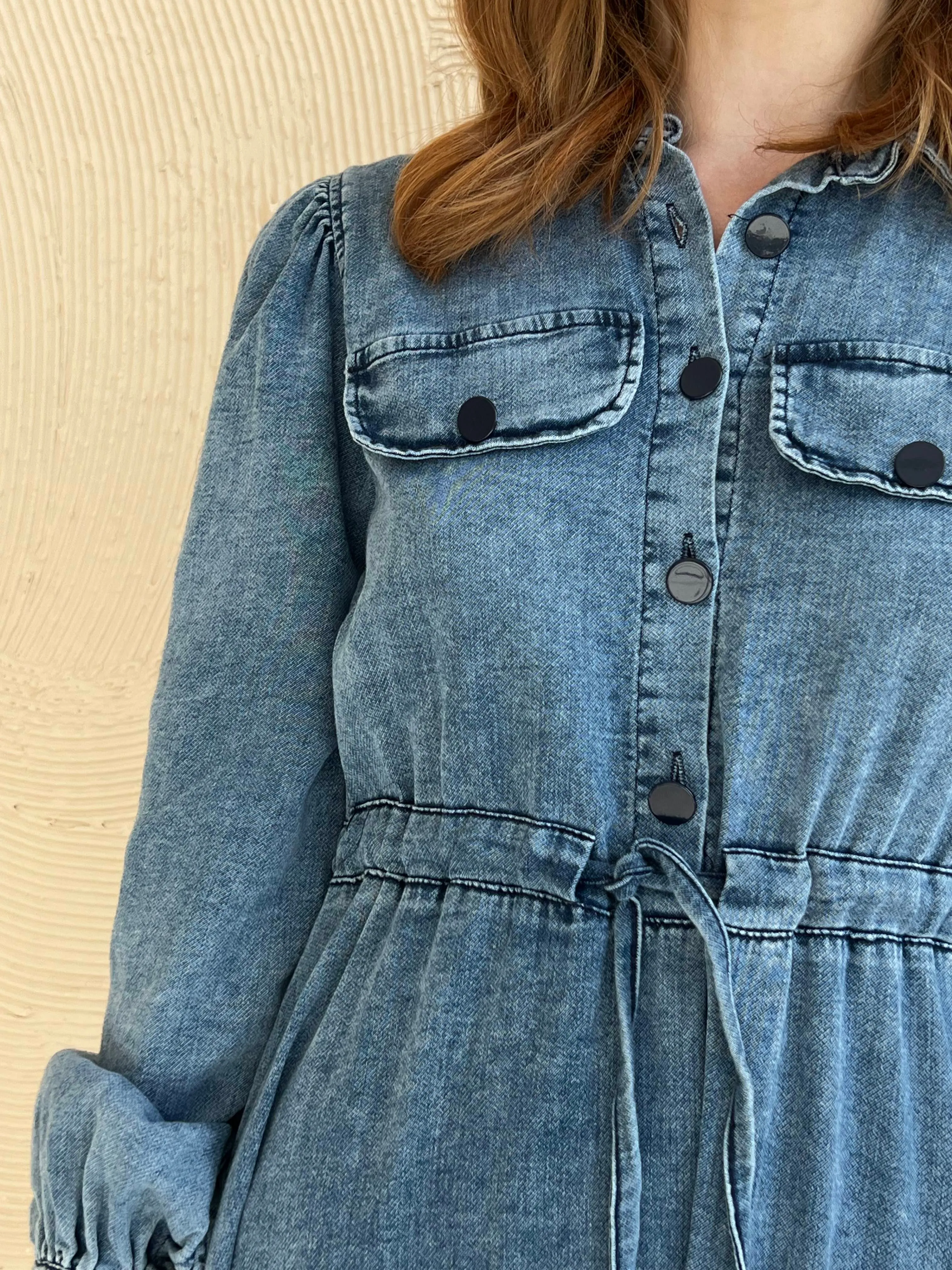 Denim buttoned dress