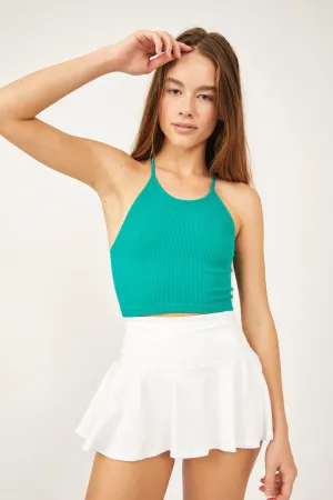 FREE PEOPLE MOVEMENT CROPPED RUN TANK - GREEN TEAL 4891