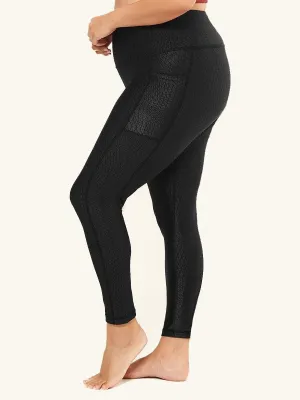 Hi-Rise Square Pocket Leggings - Black Cube
