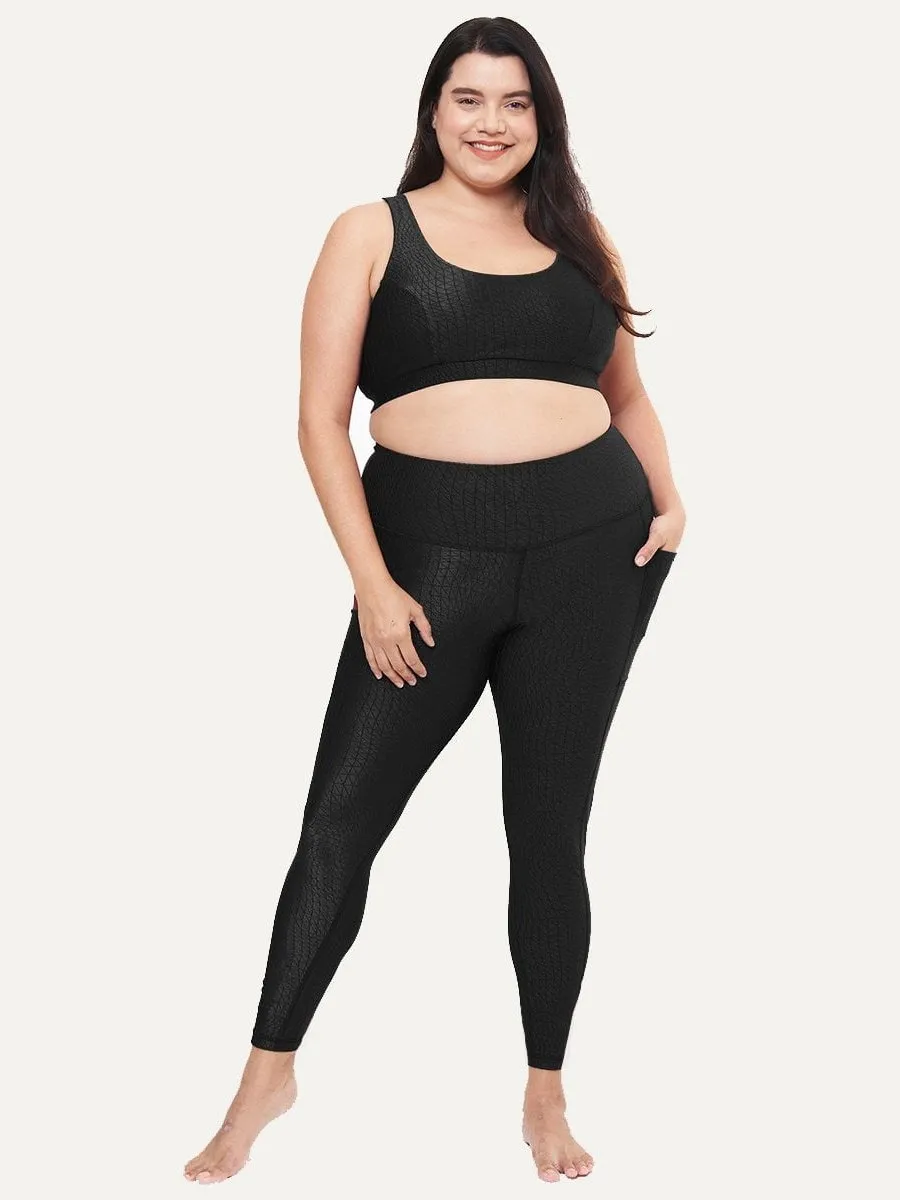 Hi-Rise Square Pocket Leggings - Black Cube