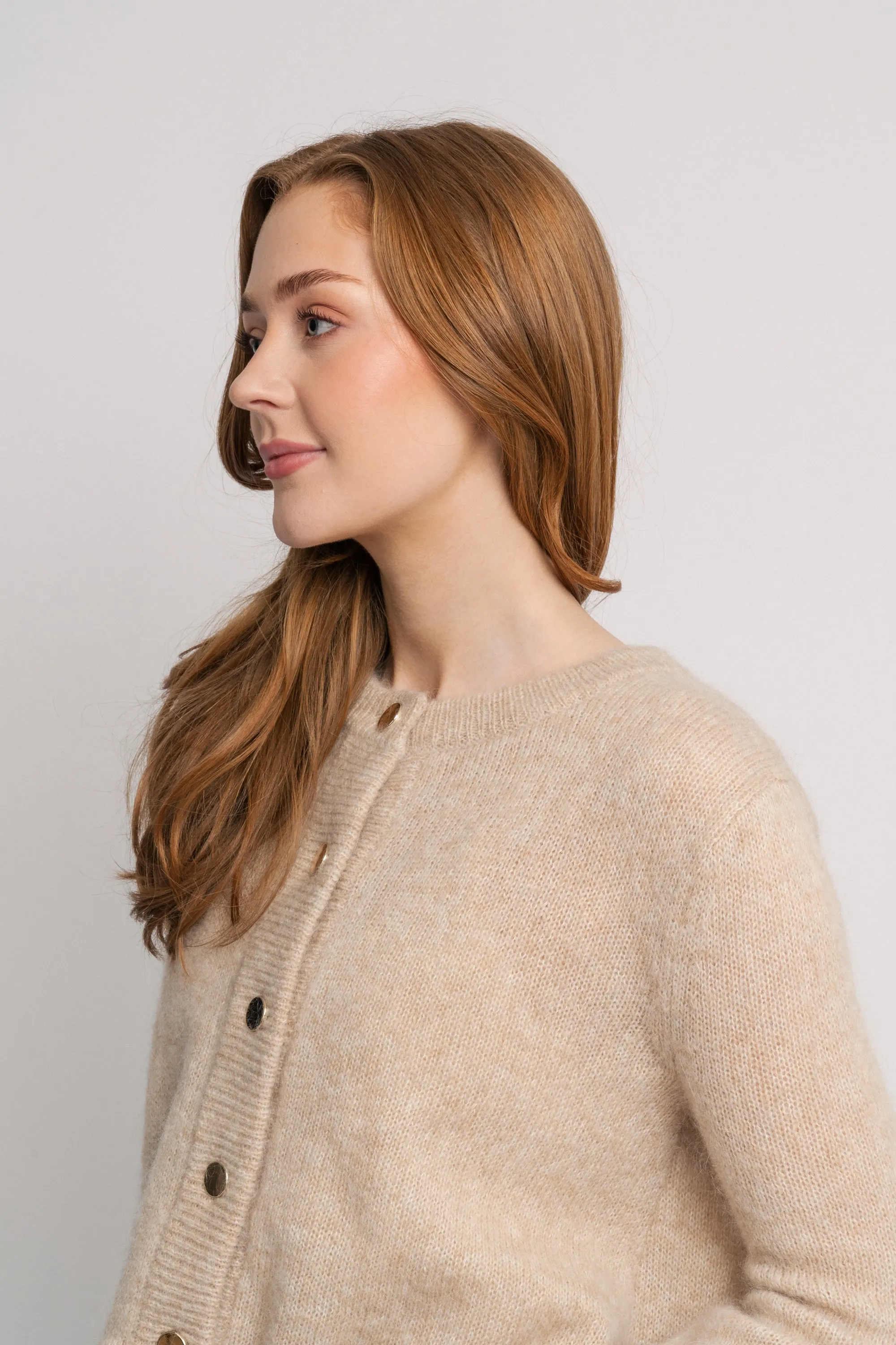 Iris Mohair Cardigan - Beige