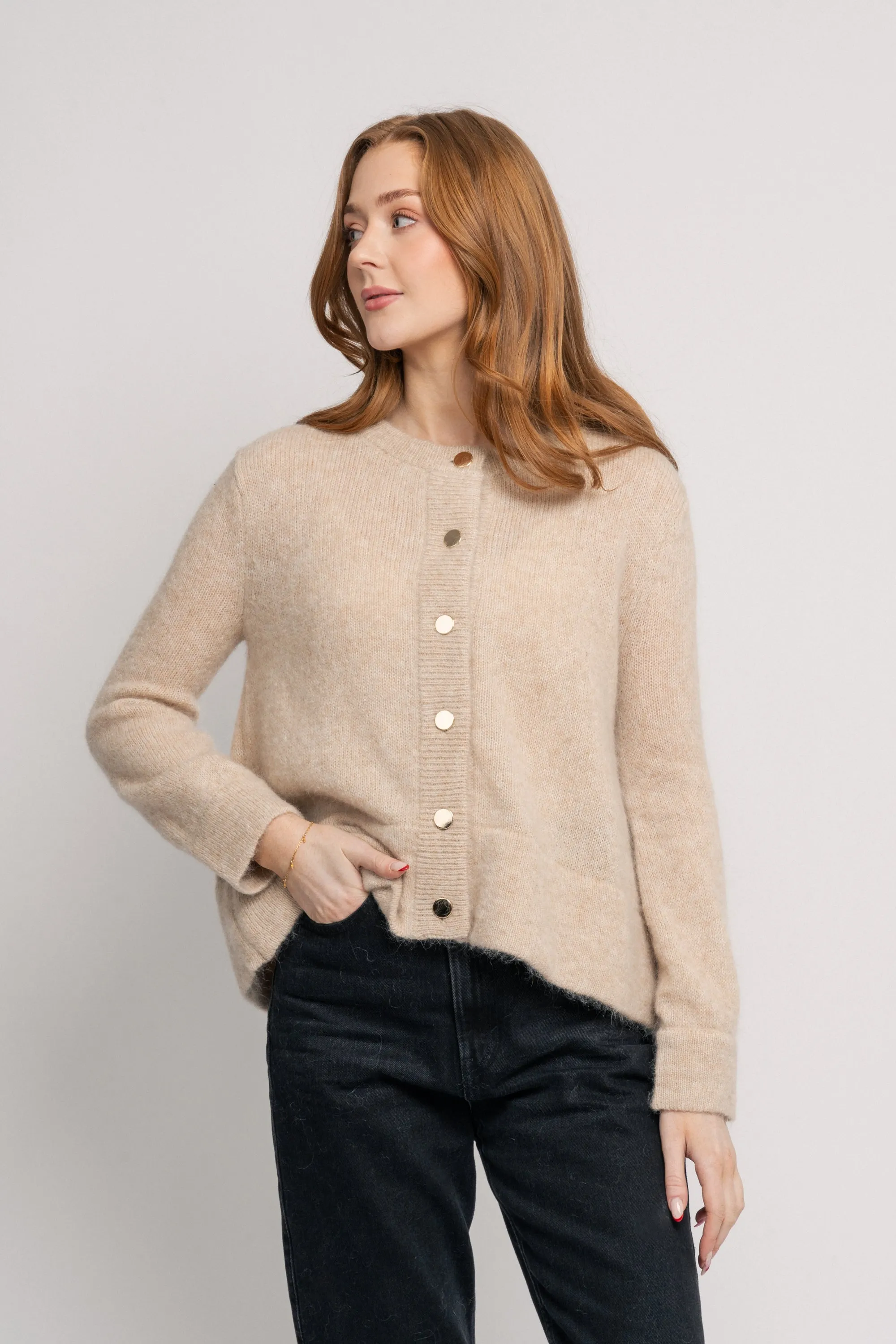 Iris Mohair Cardigan - Beige