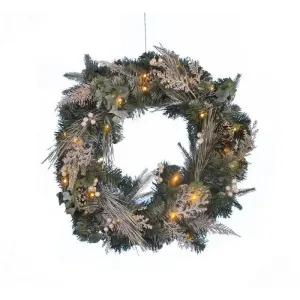 Jingles 6 Inch Led Frosted Woodland Garland 30L Ts