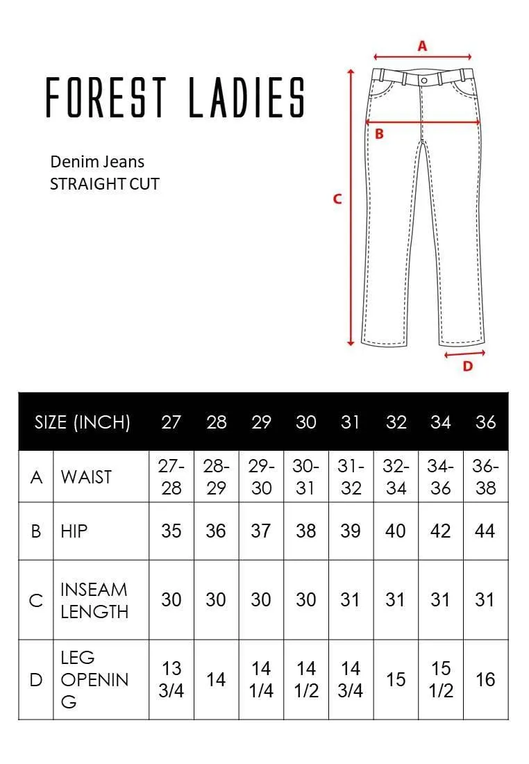 Ladies Straight Cut Stretchable Denim Jeans - 810360
