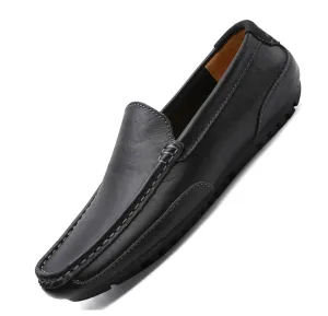 Men's Spring/Autumn Genuine Leather Casual Slip-On Loafers/Moccasins | Plus Size