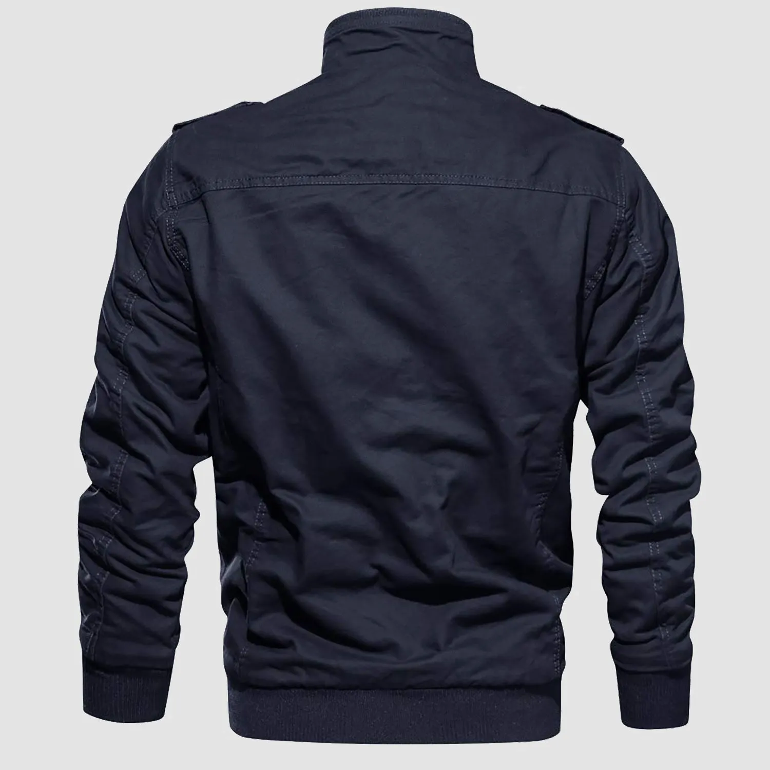 Men's Winter Cargo Jacket Military Pilot Coat Fleece Warm Stand Collar Tactical Jacket