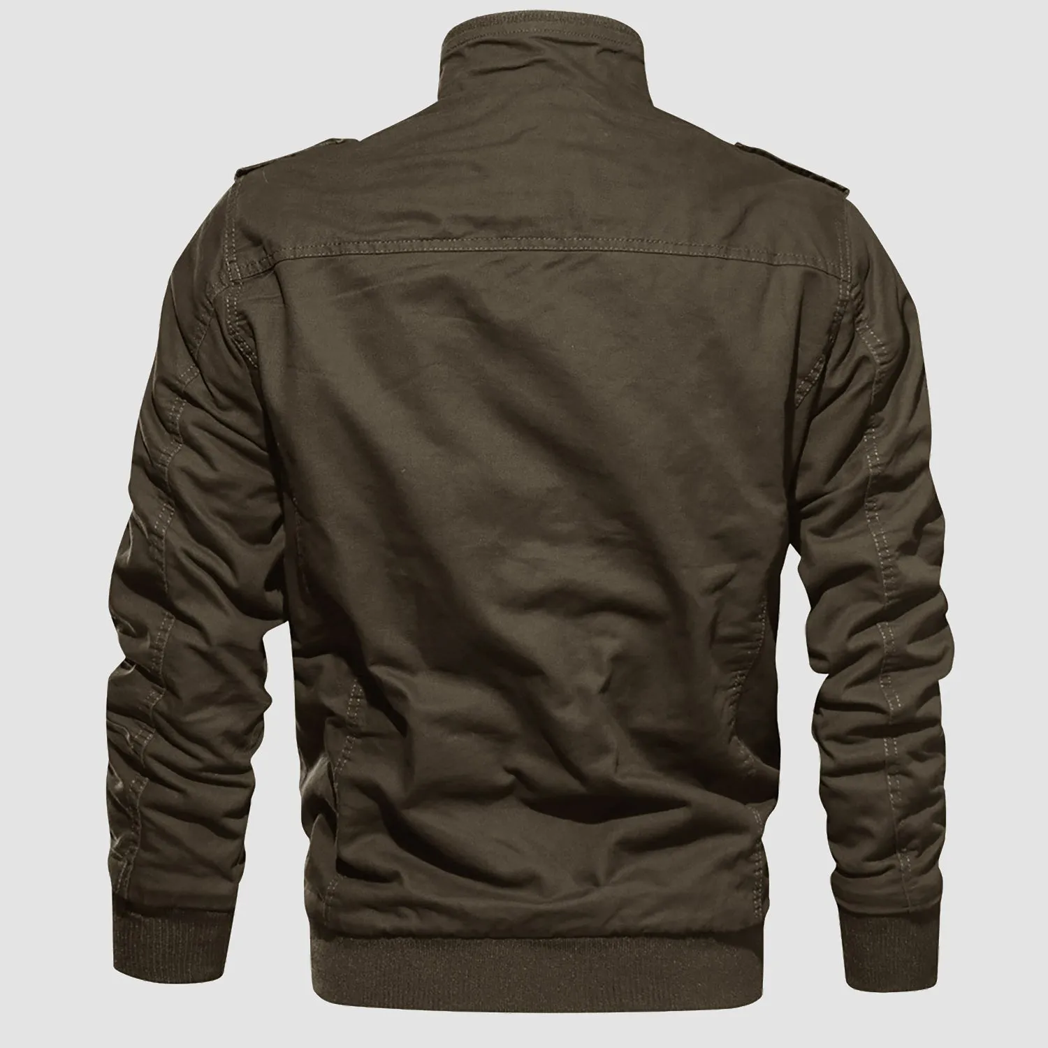 Men's Winter Cargo Jacket Military Pilot Coat Fleece Warm Stand Collar Tactical Jacket