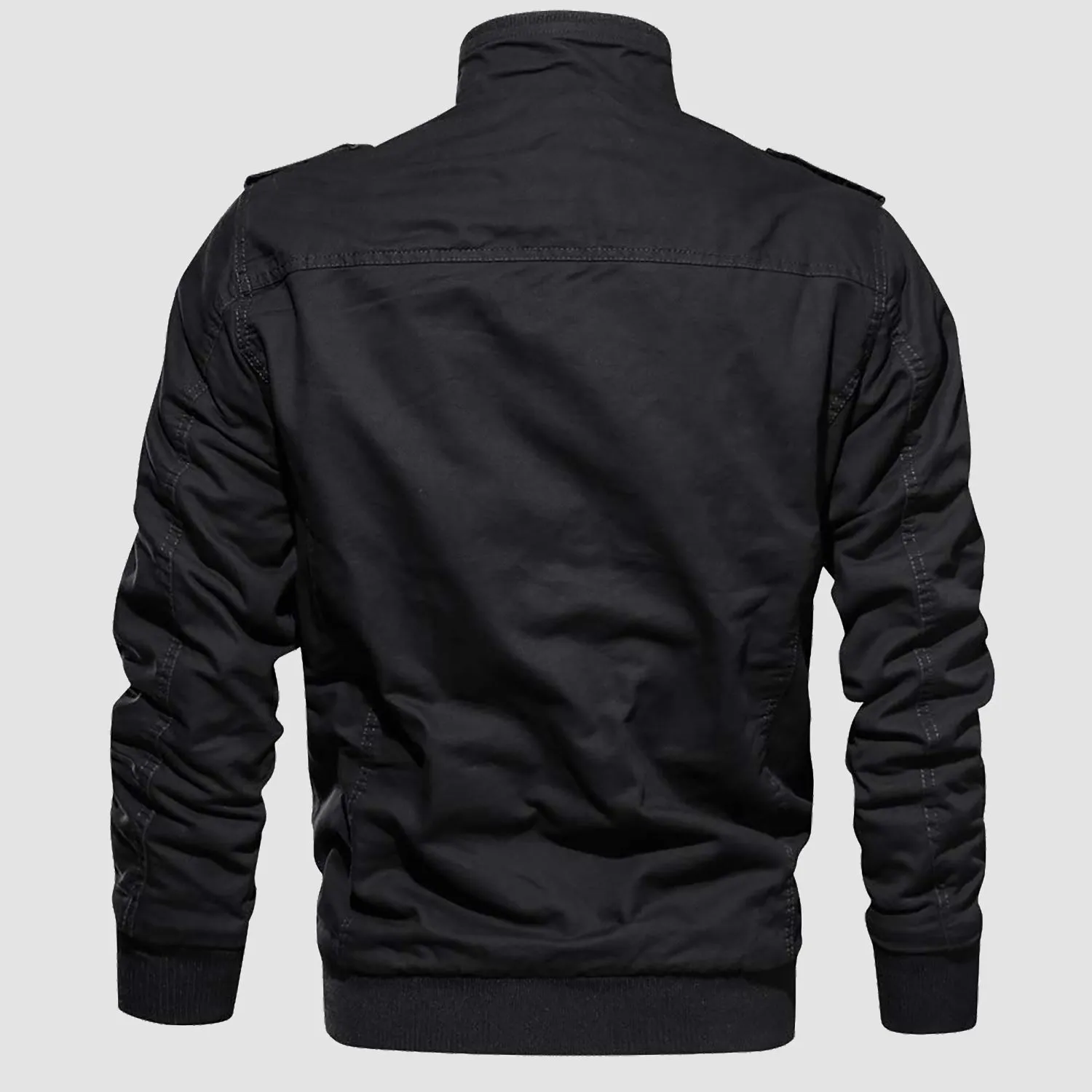 Men's Winter Cargo Jacket Military Pilot Coat Fleece Warm Stand Collar Tactical Jacket