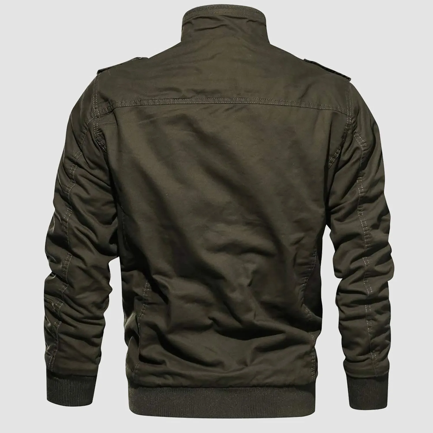 Men's Winter Cargo Jacket Military Pilot Coat Fleece Warm Stand Collar Tactical Jacket