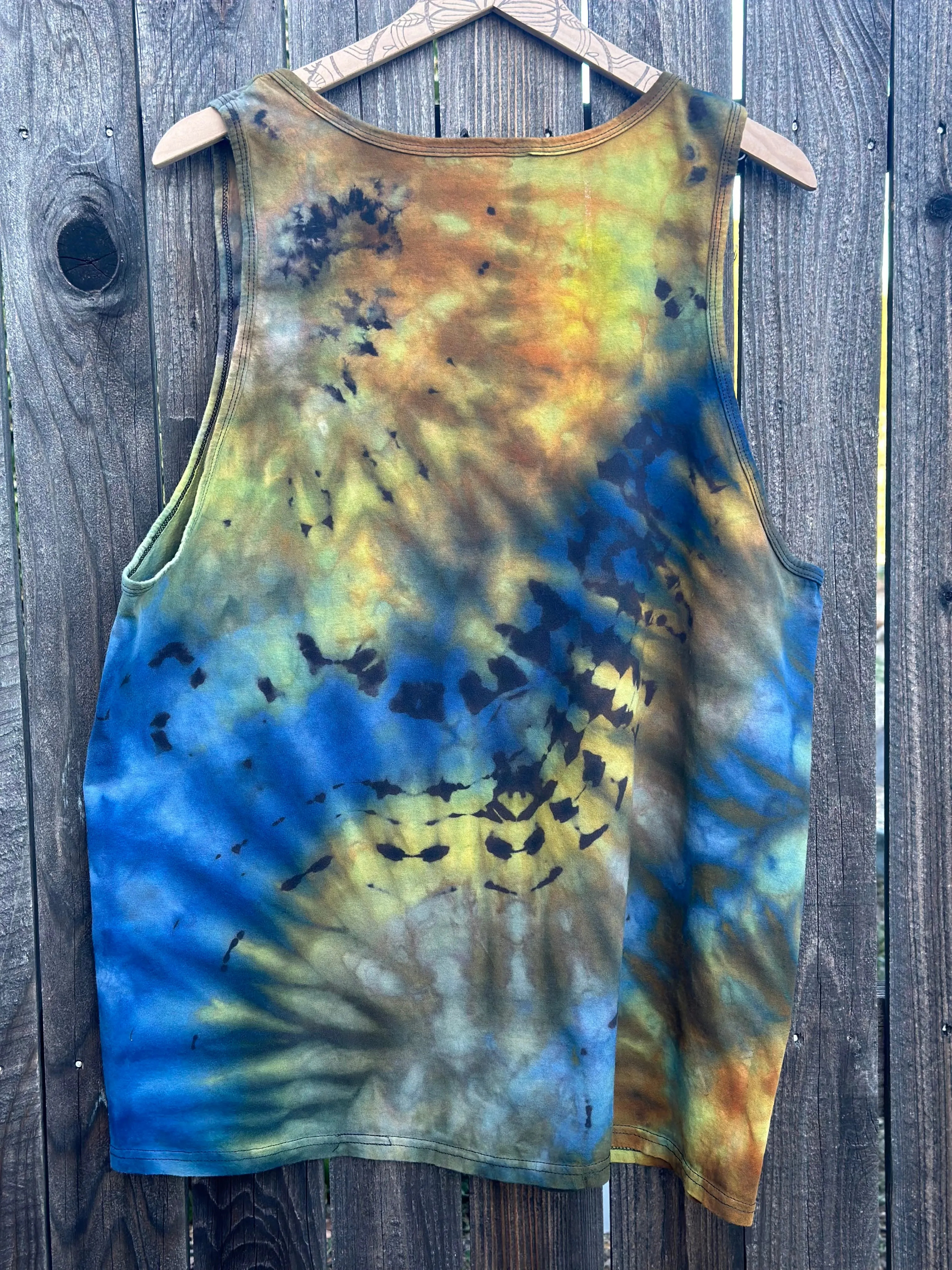 Men’s XL Reverse Ice Dyed Tank Top in ‘Indigo Sage’
