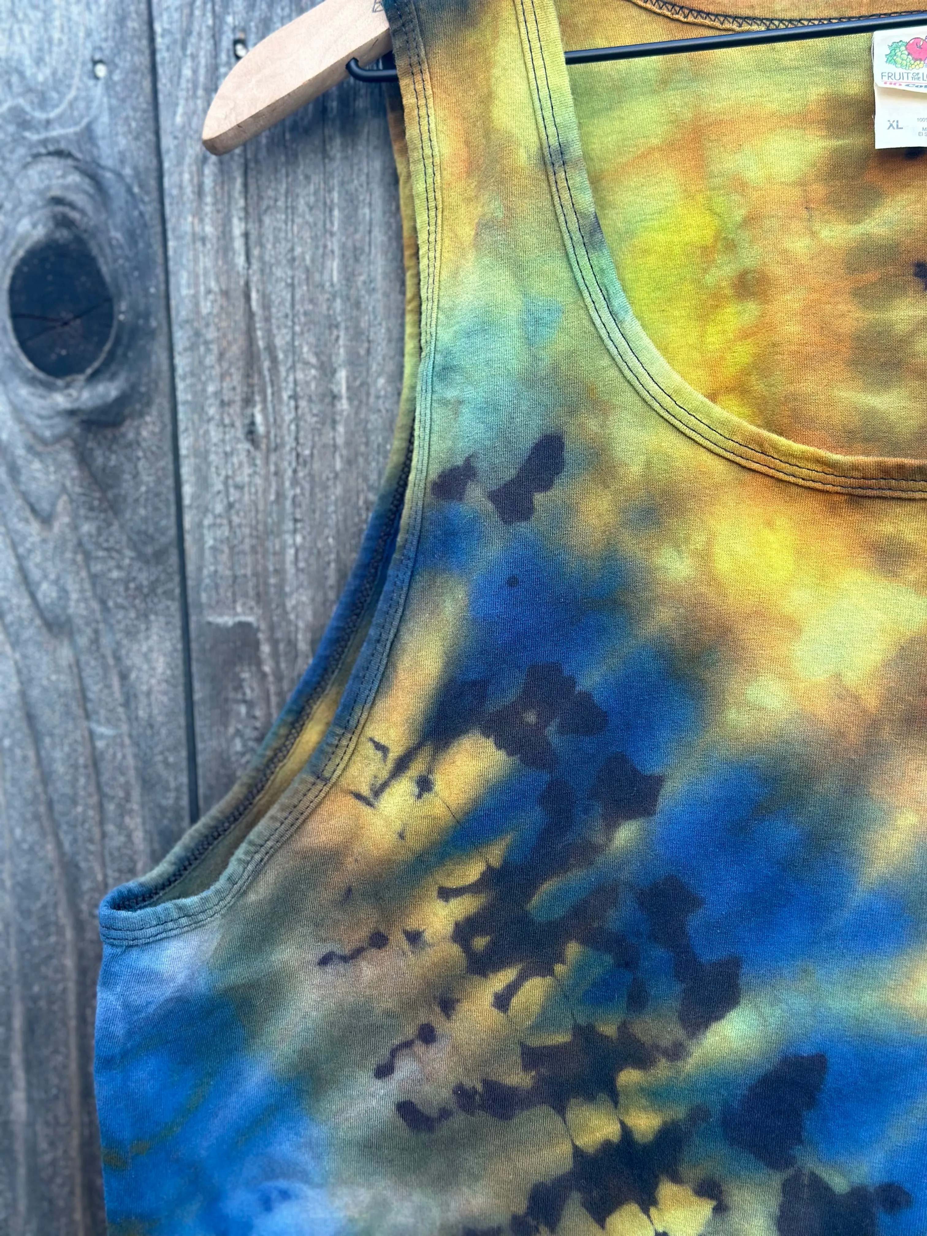 Men’s XL Reverse Ice Dyed Tank Top in ‘Indigo Sage’