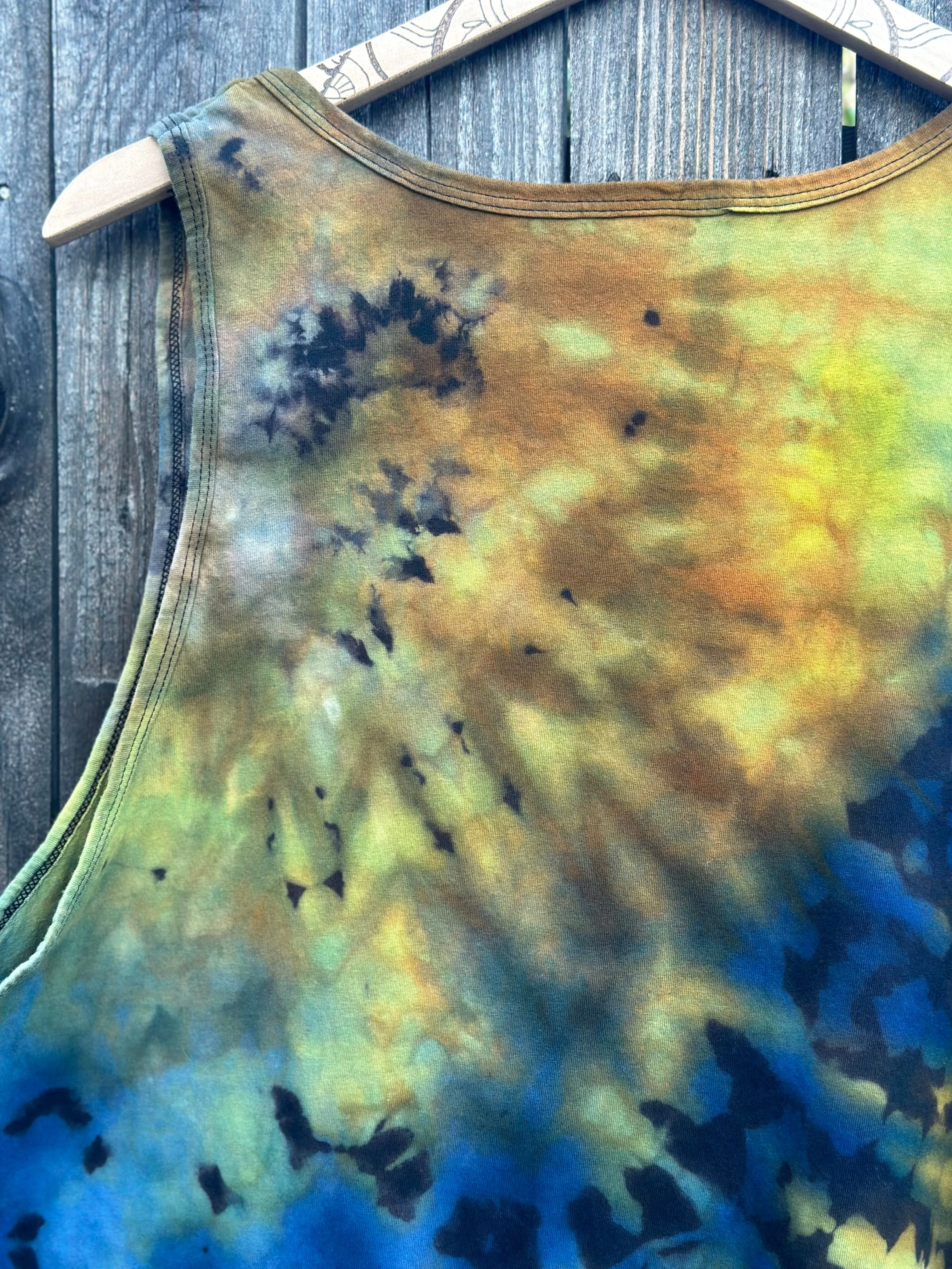 Men’s XL Reverse Ice Dyed Tank Top in ‘Indigo Sage’