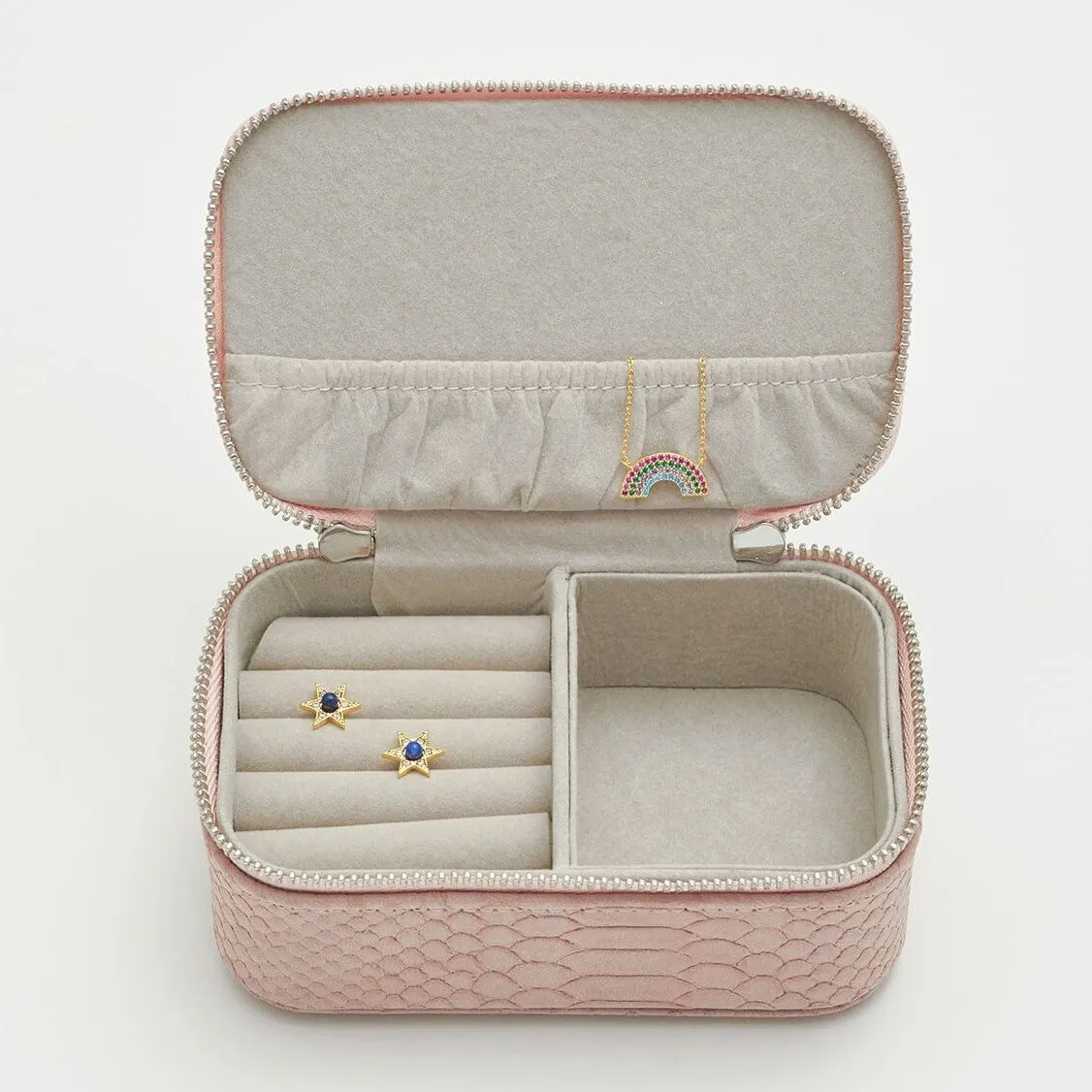 Mini Jewellery Box - Blush Pink Snake Print