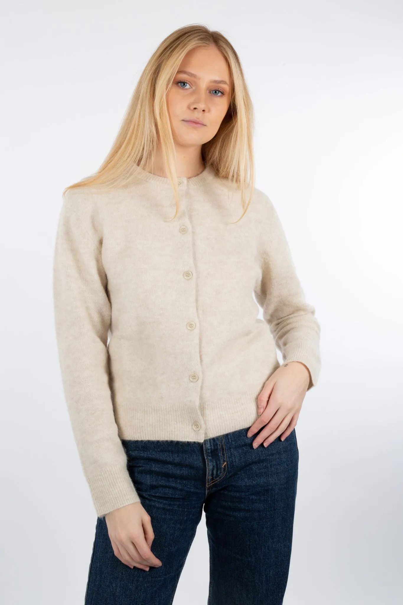 Nor Short Cardigan - Eggnog Mel.